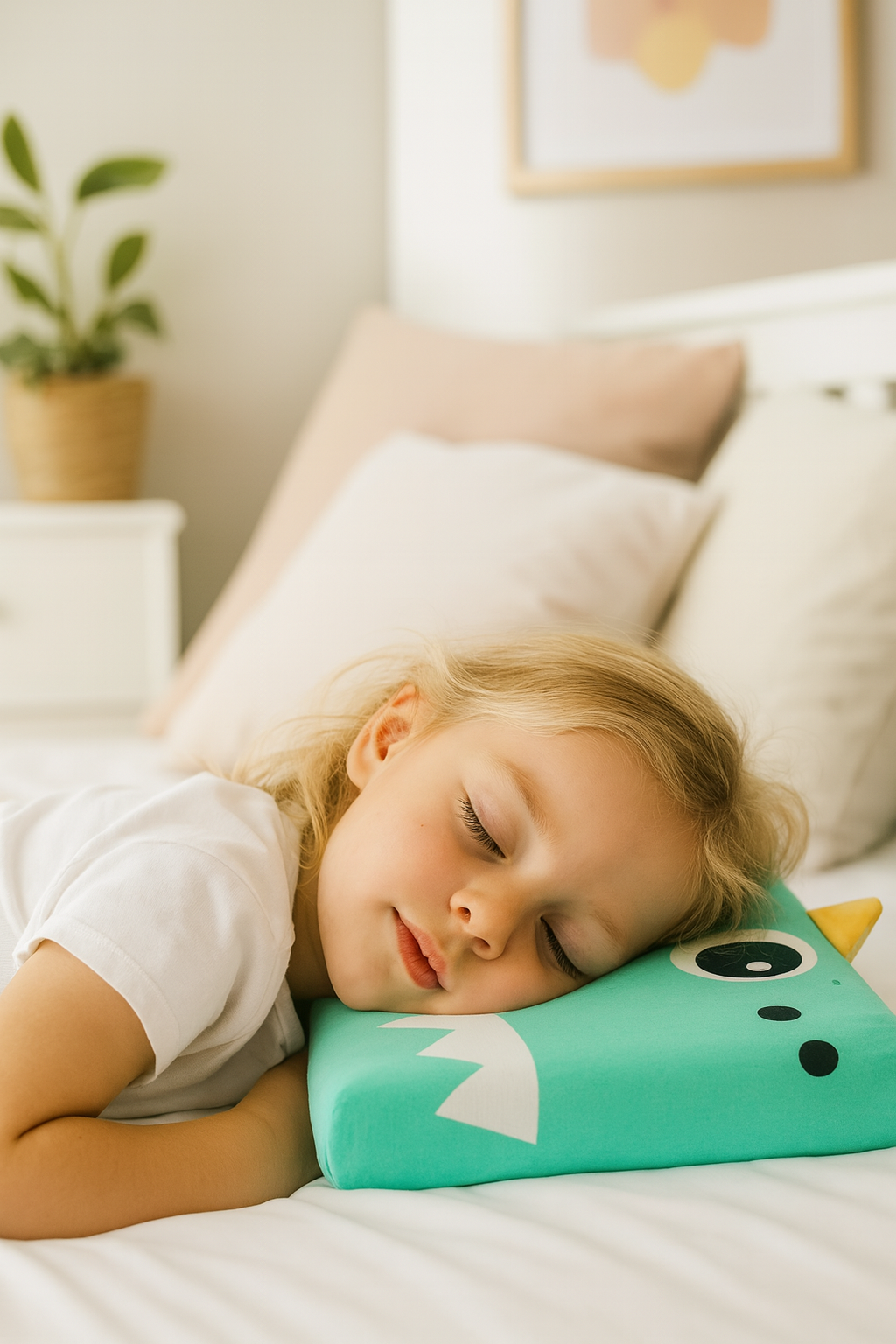 Toddler Memory Foam Pillow β Soft Velvet Cartoon Design with Neck & Spine Support