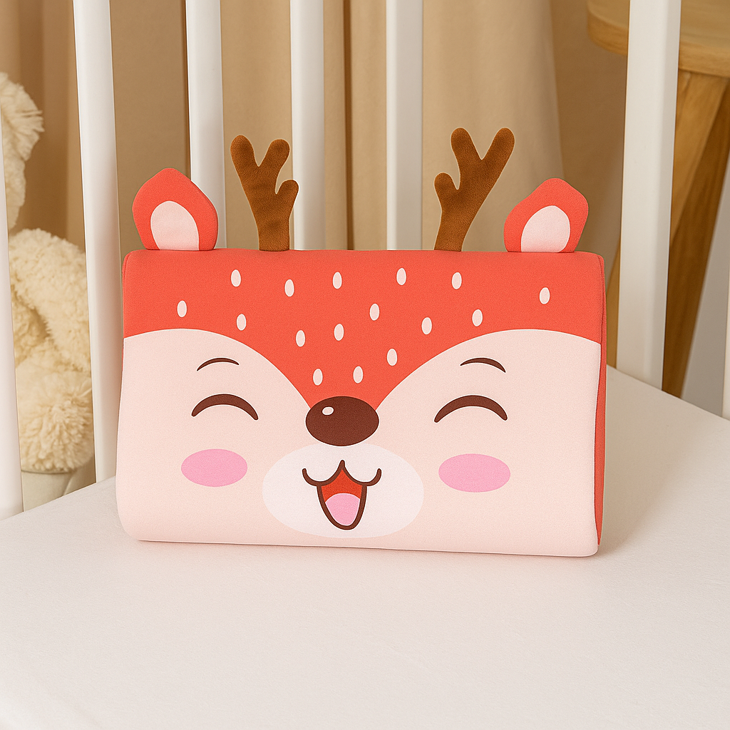 Children’s Memory Foam Pillow – Soft Breathable Cartoon Design with Neck Support & Washable Cover