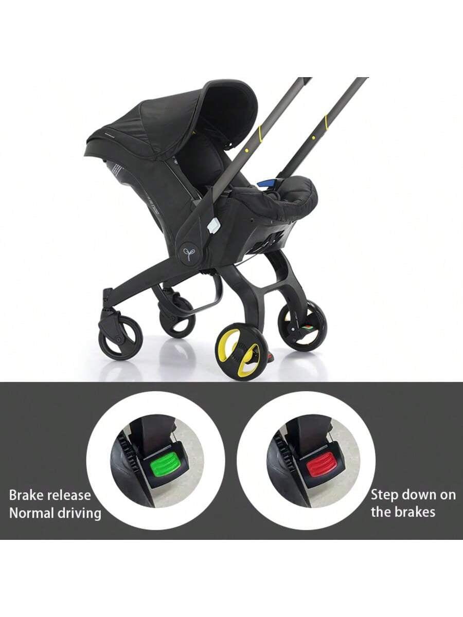 Baby Stroller with a Bag, without Latch Base, Stroller for Newborn, Multi Functional Newborn Stroller, Toddler Stroller with Reversible Stroller Seat, Black