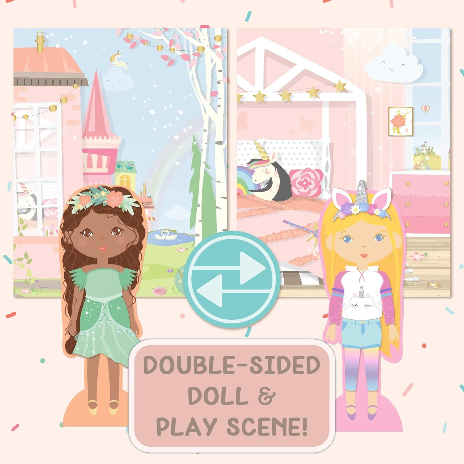 Story Magic Wooden Dress-Up Doll by , Dress up Magnetic Wood Double Sided Doll, over 40 Outfit and Accessory Pieces, Creative Pretend Play, Perfect for Ages 4+