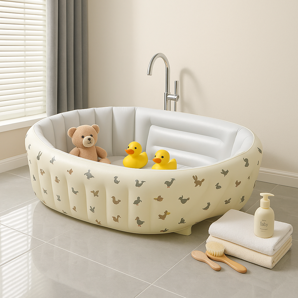 Portable Inflatable Baby Bathtub & Swimming Pool β Animal Design Outdoor Bath Tub for Newborns & Toddlers