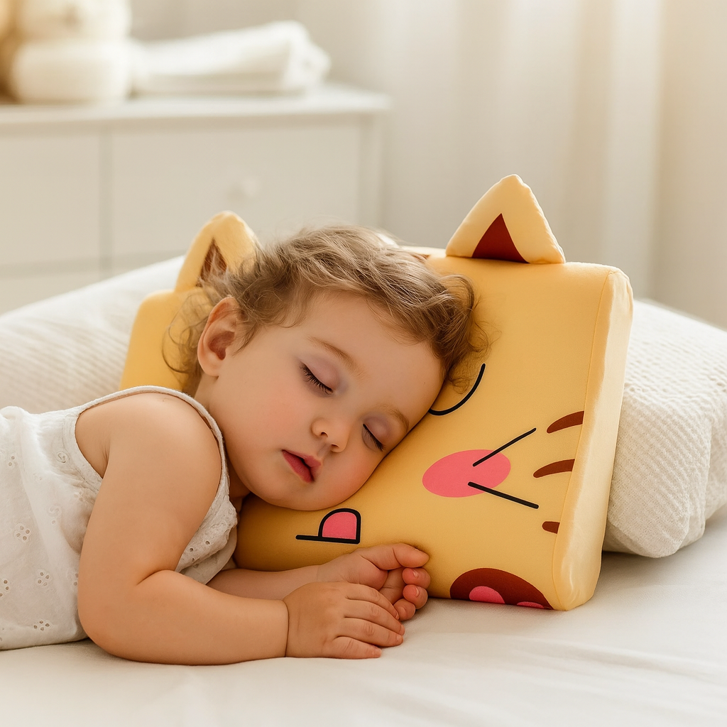 Toddler Memory Foam Pillow β Soft Velvet Cartoon Design with Neck & Spine Support