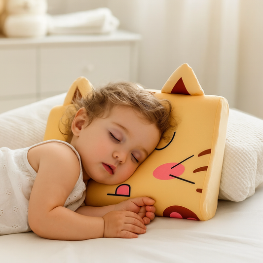 Toddler Memory Foam Pillow β Soft Velvet Cartoon Design with Neck & Spine Support