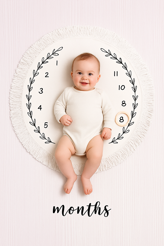 Baby Milestone Blanket – Soft Flannel Monthly Growth Chart & Newborn Photography Backdrop