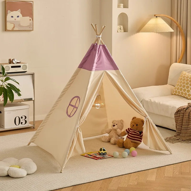 1.6M Tent for Kids Teepee Portable Indoor Outdoor Plain Boys and Girls Triangle Tent Children'S Hands-On Play House Game at Home