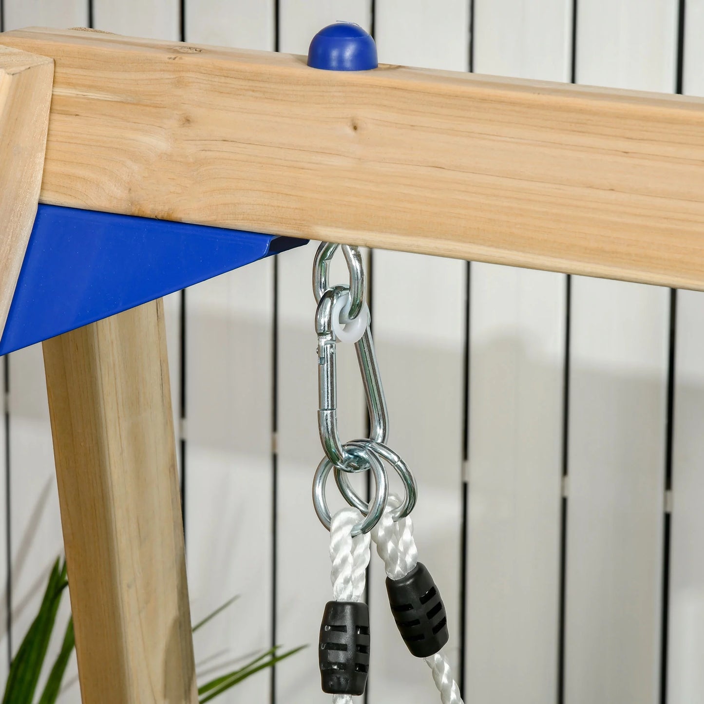 Wooden Toddler Playground with Baby Swing Set, Ages 1.5-4,Natural
