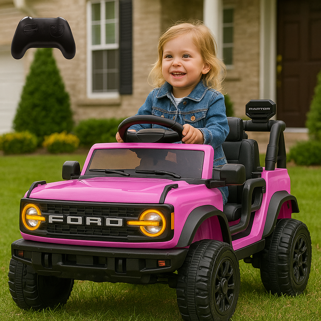 Ford Bronco Raptor 12V Kids Ride-On Truck β Electric Car Toy with Remote Control, Bluetooth, LED Lights