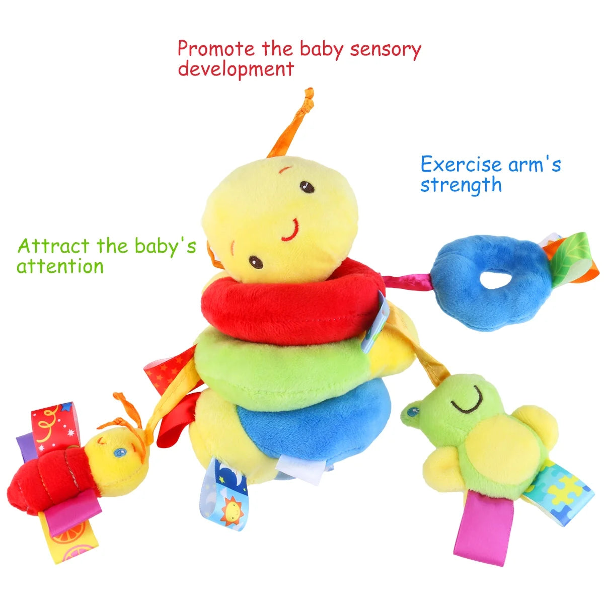 Baby Car Seat Toy Crib Cot Pram Hanging Rattles Spiral Stroller Toys with Ringing Bell
