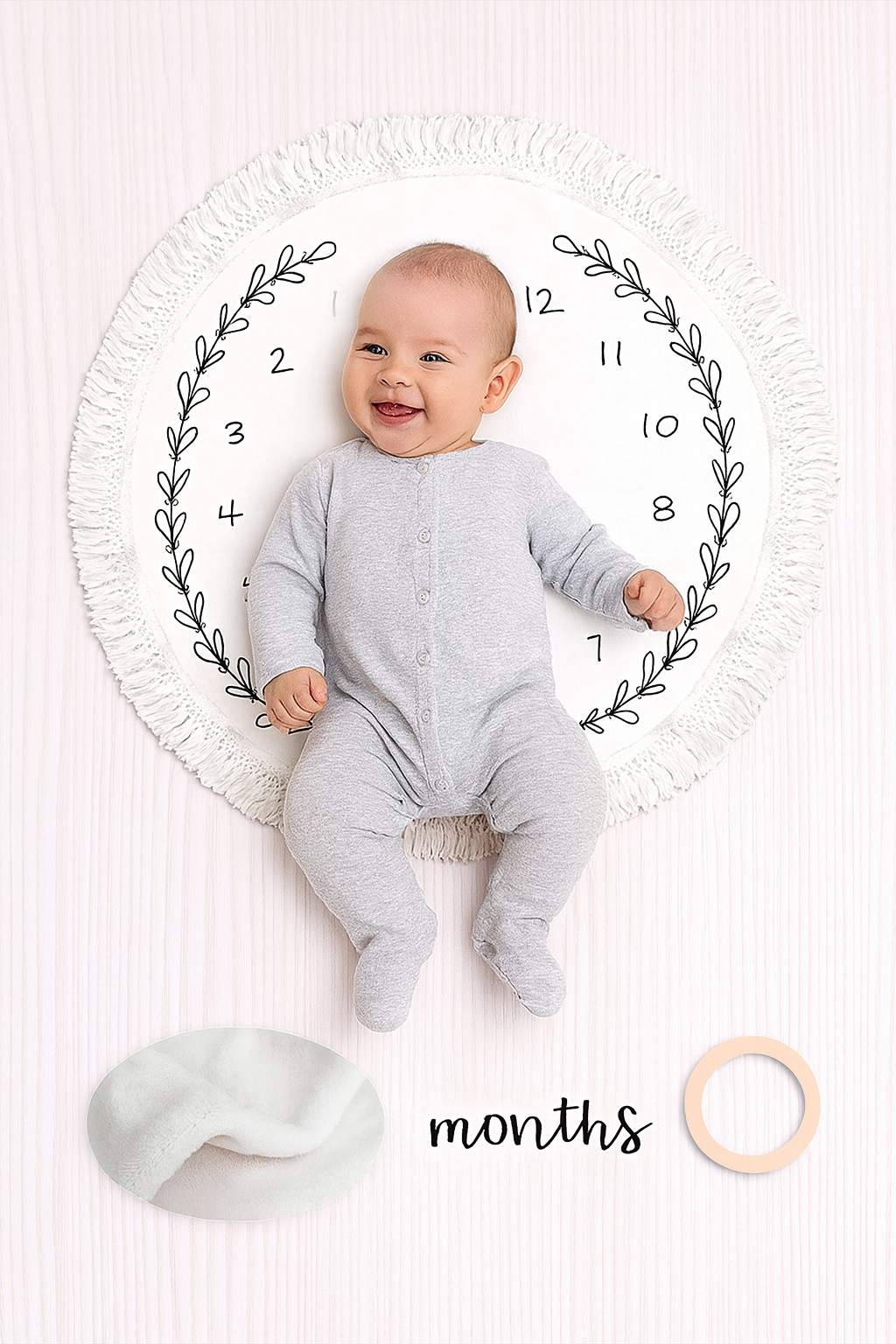 Baby Milestone Blanket β Soft Flannel Monthly Growth Chart & Newborn Photography Backdrop