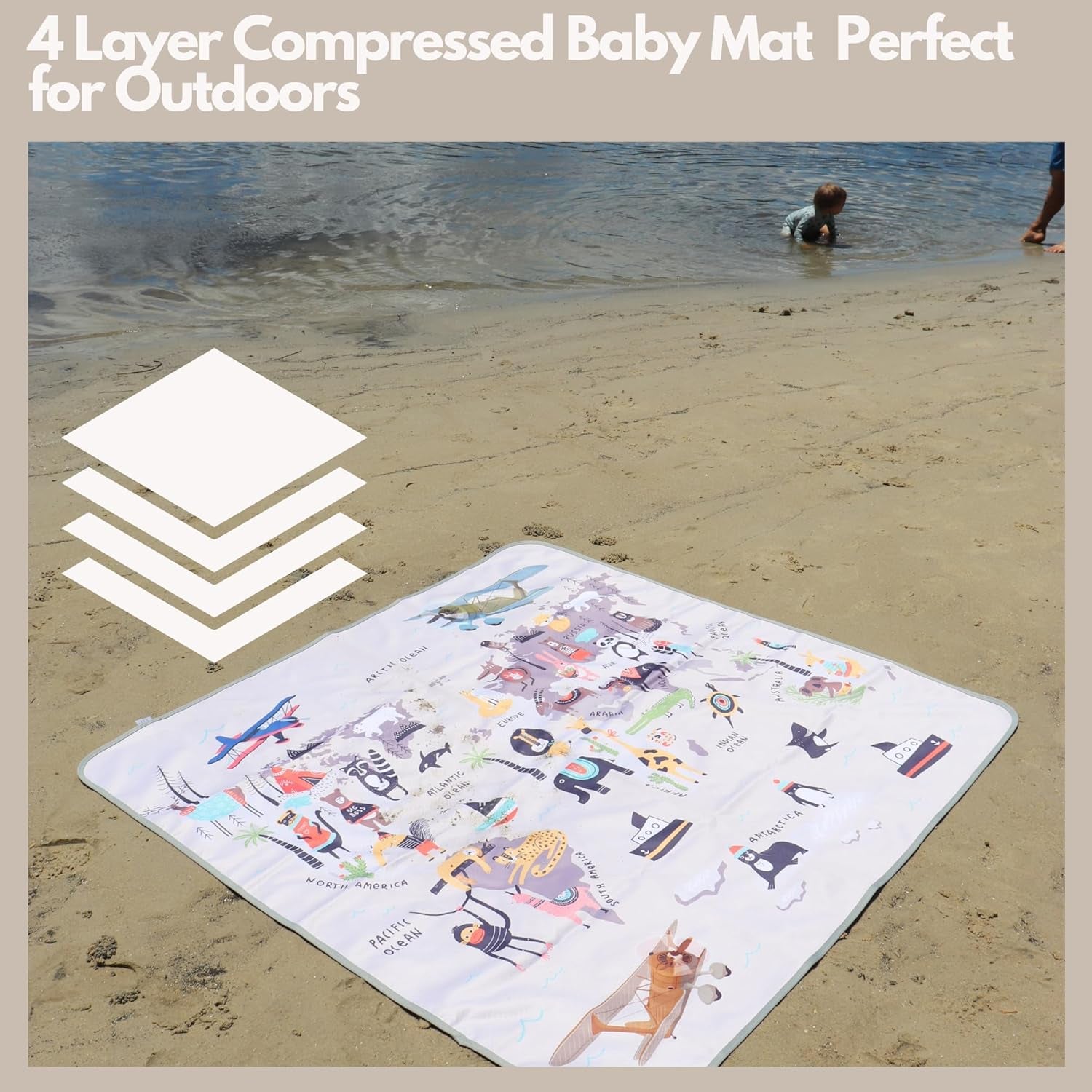 Splat Mat for Baby β under High Chair Floor Mat Protects Wood, Vinyl and Carpet from Spills β Waterproof 4 Layer Baby Mat with Anti-Skid Backing Deters Bunching and Sliding (51β X 51β)