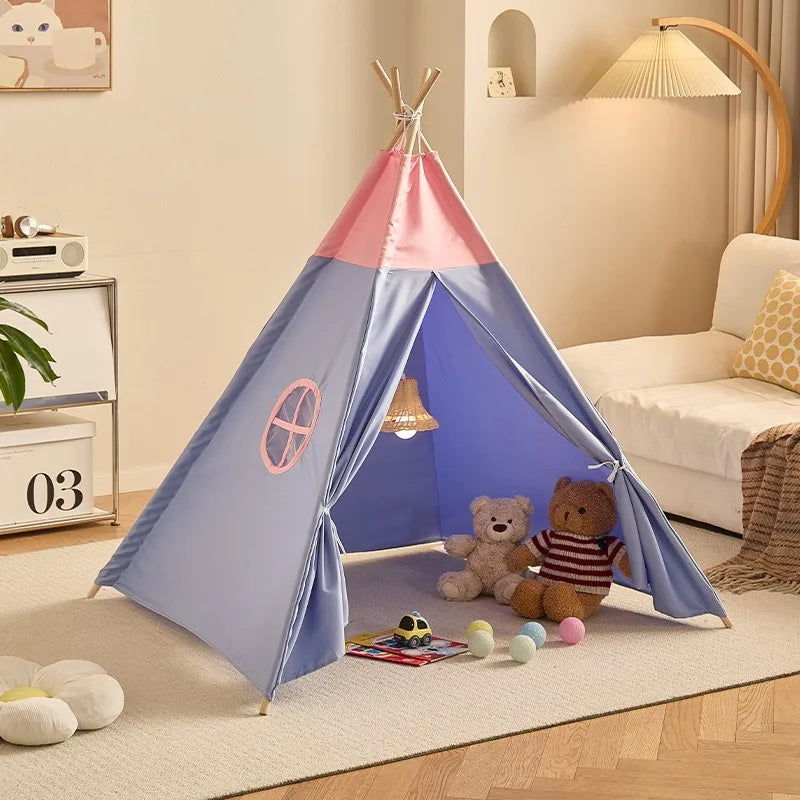 1.6M Tent for Kids Teepee Portable Indoor Outdoor Plain Boys and Girls Triangle Tent Children'S Hands-On Play House Game at Home