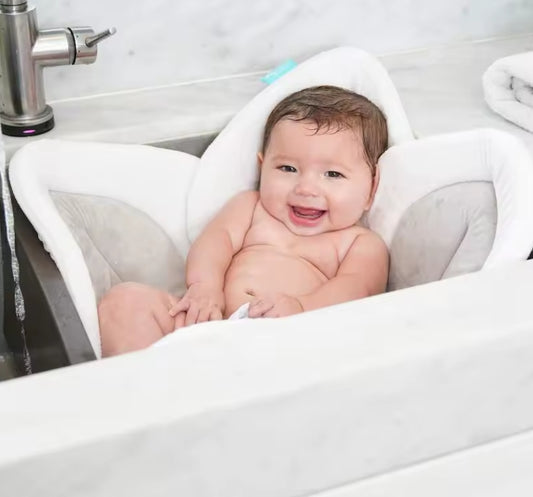 Blooming Bath Lotus Baby Bath Seat β Soft Plush Flower Cushion for Sink & Bathtub | Safe & Comfortable Infant Support Mat