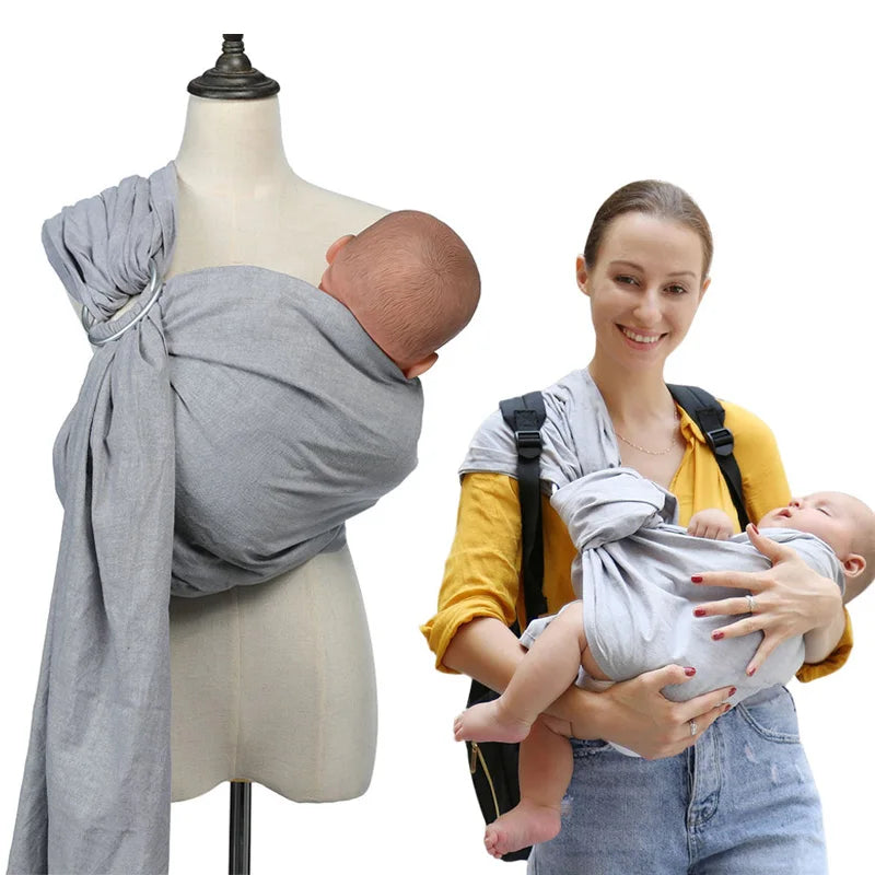 Cotton Linen Fabric Breathable Baby Ring Sling Carrier Soft Baby Wrap for Newborn Best Shower Gift Free Size Carrier Bebe Infant