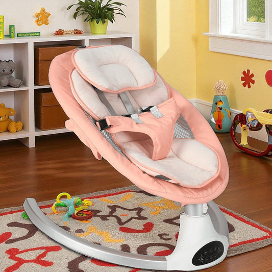 Portable Baby Rocker β Electric Swing with Music, Remote & Bluetooth (Pink)