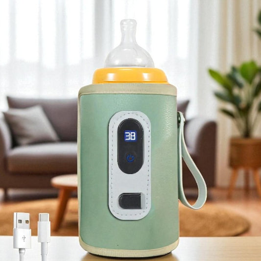 USB Baby Bottle Warmer with LCD Display β Portable Milk Insulation Sleeve for Car & Travel