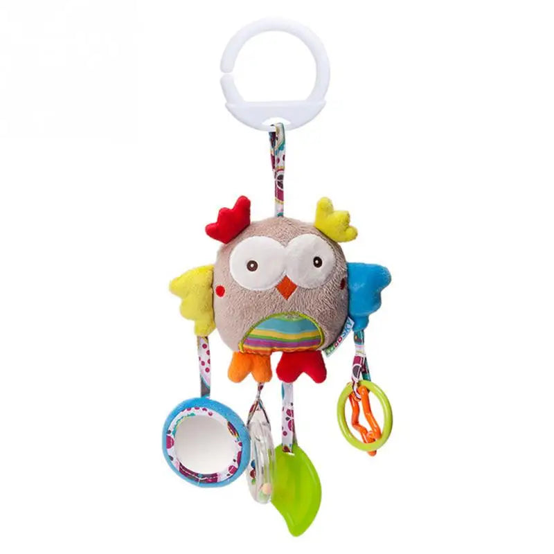 Soft Giraffe Zebra Animal Handbells Rattles Plush Infant Baby Development Handle Toys with Teether Baby Toy for Newborn Gifts