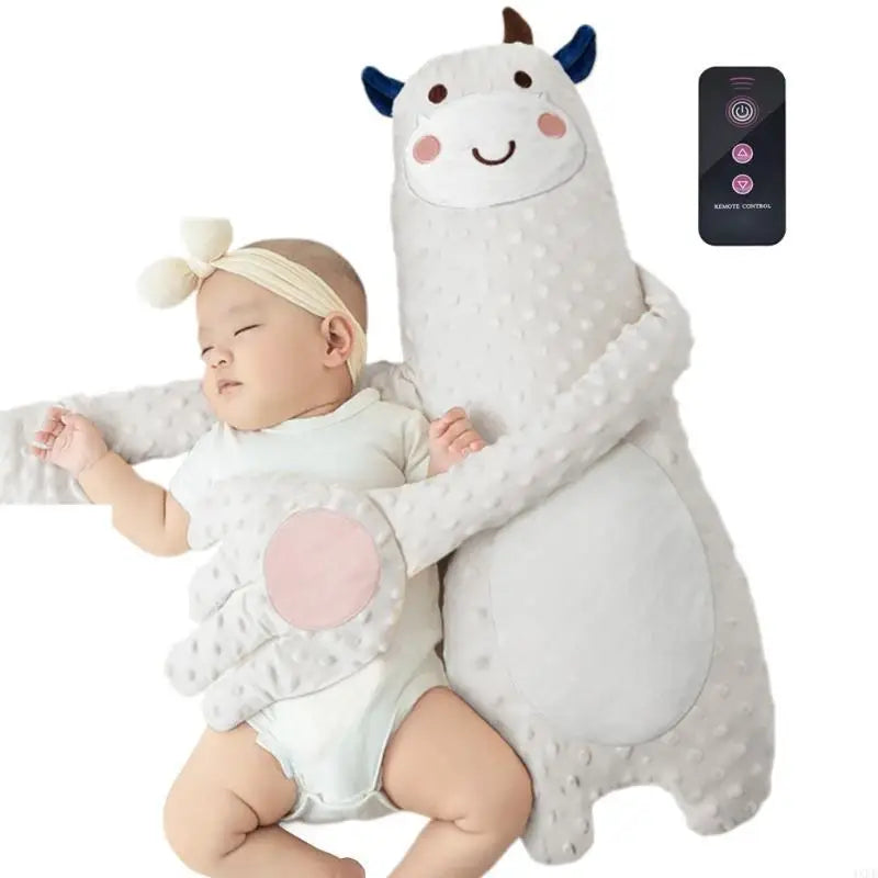 Baby Sleep Soothing Hand Toy Pattable Mood Pacify Pillow for Comforting Cartoon Animal Gentle Patting Doll No/With Music
