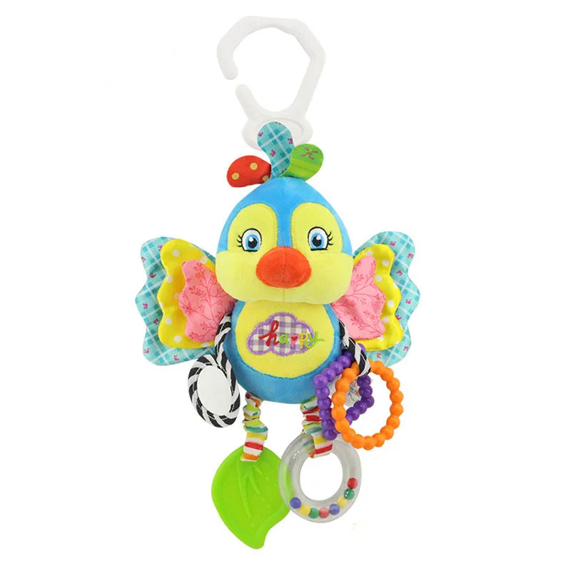 Soft Giraffe Zebra Animal Handbells Rattles Plush Infant Baby Development Handle Toys with Teether Baby Toy for Newborn Gifts
