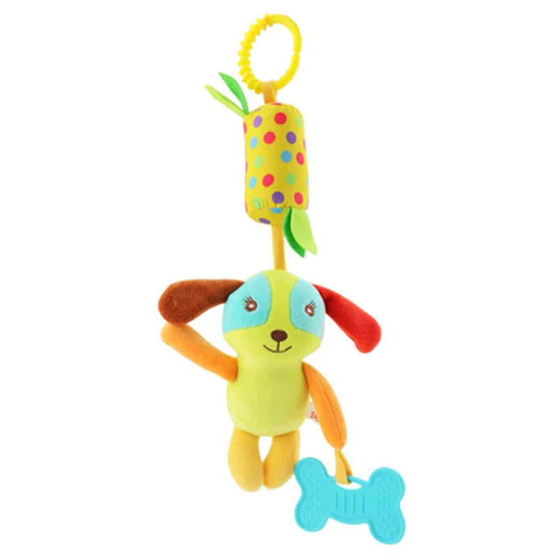 Soft Giraffe Zebra Animal Handbells Rattles Plush Infant Baby Development Handle Toys with Teether Baby Toy for Newborn Gifts