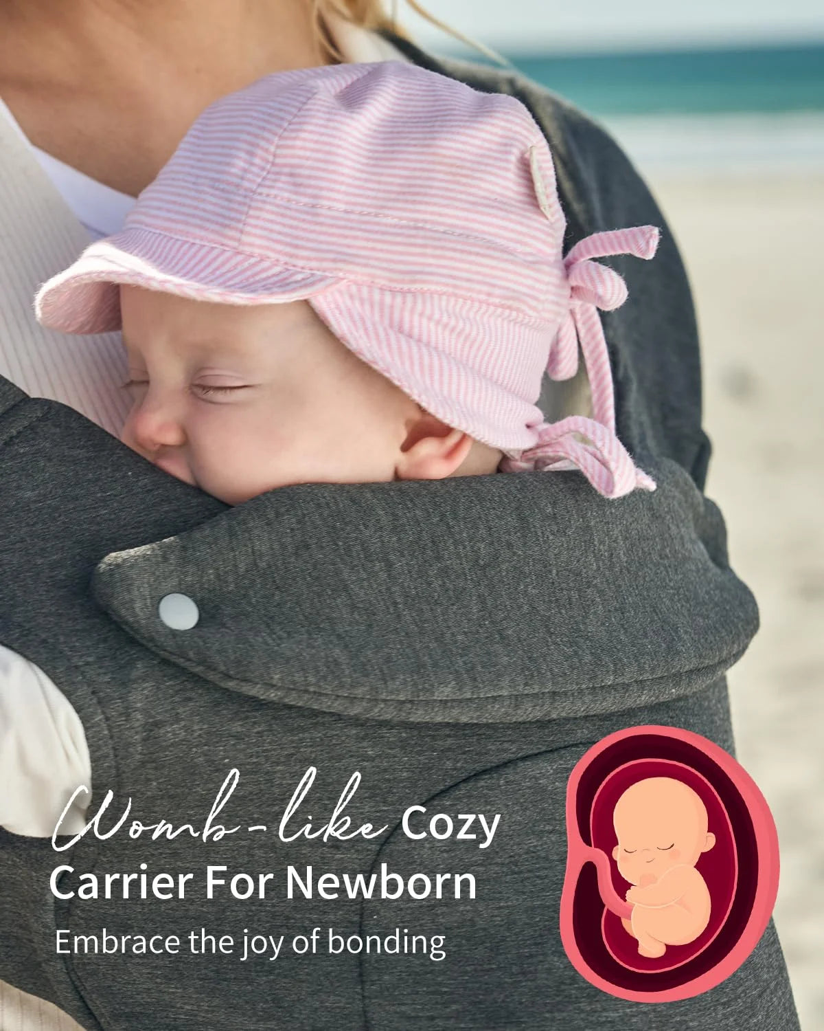 Baby Wraps Carrier Baby Carrier Newborn to Toddler Ergonomic Cozy Face-In and Front Facing for 7-25Lbs Baby Retractable