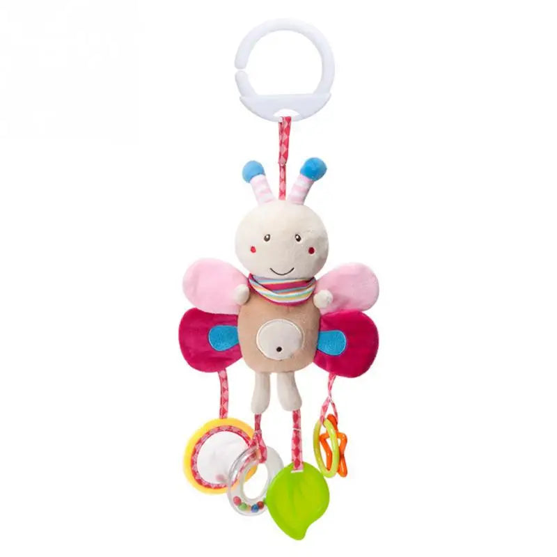 Soft Giraffe Zebra Animal Handbells Rattles Plush Infant Baby Development Handle Toys with Teether Baby Toy for Newborn Gifts