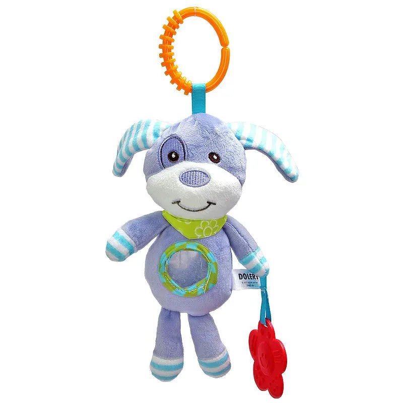 Soft Giraffe Zebra Animal Handbells Rattles Plush Infant Baby Development Handle Toys with Teether Baby Toy for Newborn Gifts