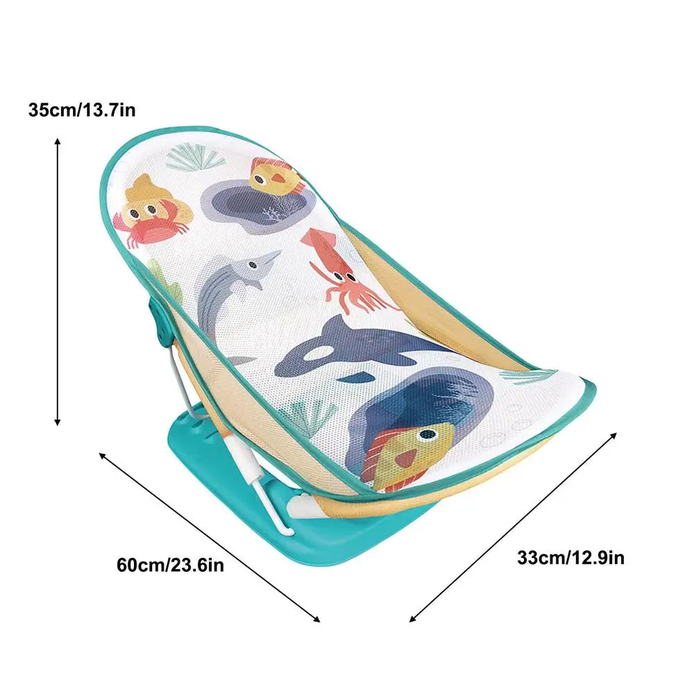 Toddler Bath Seat Foldable Bath Bather for Toddler Toddler Folding Shower Rack for Bathtub Counter Sink Bathroom