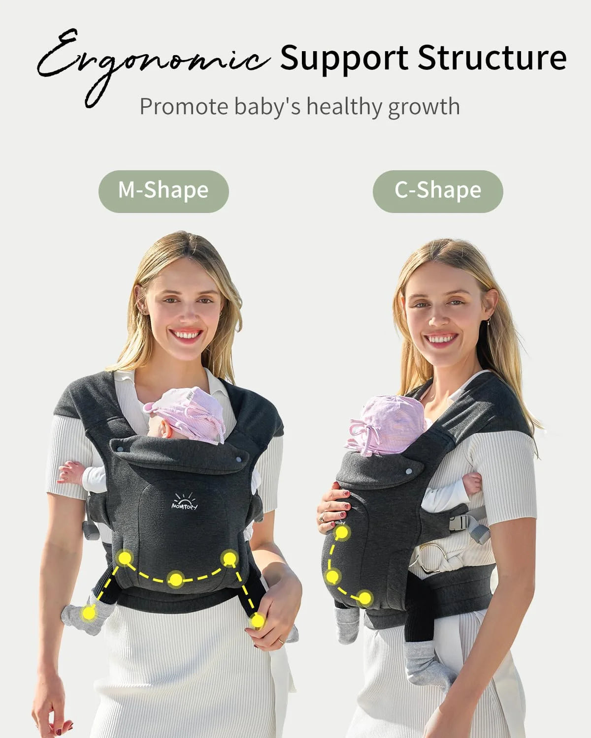 Baby Wraps Carrier Baby Carrier Newborn to Toddler Ergonomic Cozy Face-In and Front Facing for 7-25Lbs Baby Retractable