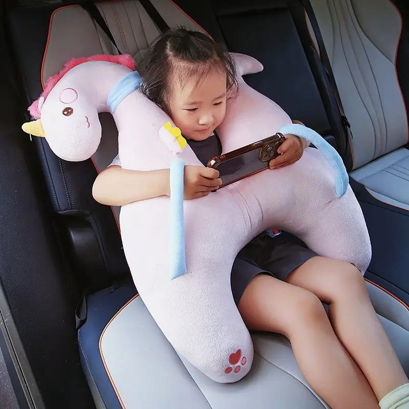 Cute Animal Pattern Kid Neck Head Support U-Shape Children Travel Pillow Cushion for Car Seat Safety Neck Pillow for Kids