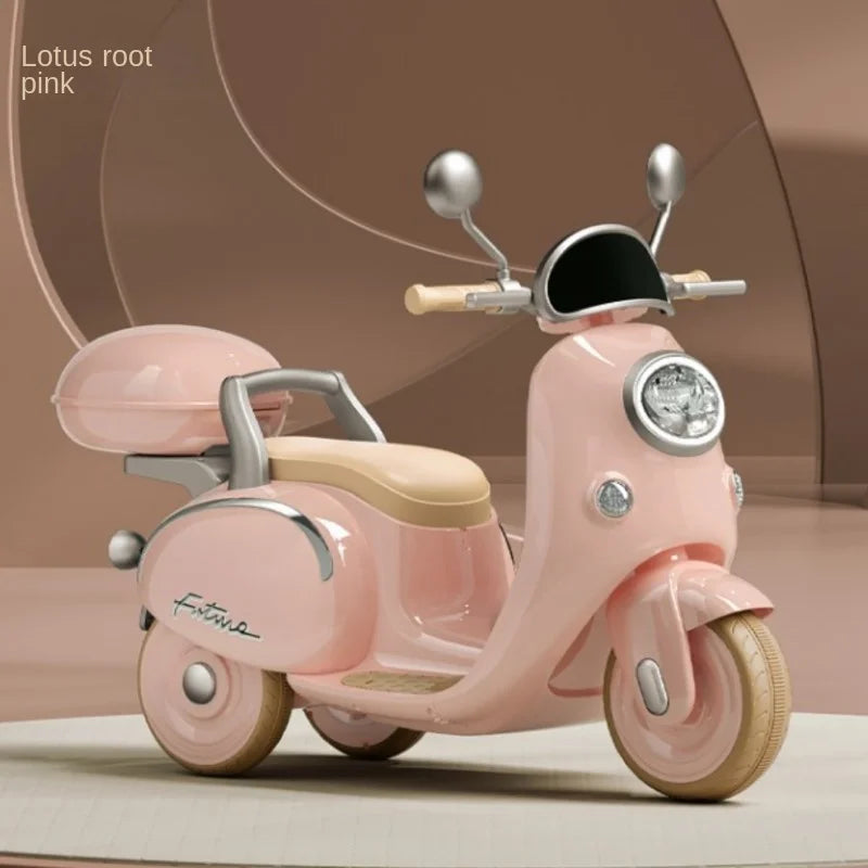 1-6 Years Old Children'S Electric Motorcycle Outdoor Male and Female Children Tricycle Kids Classic Retro Three-Wheeled Toy Car