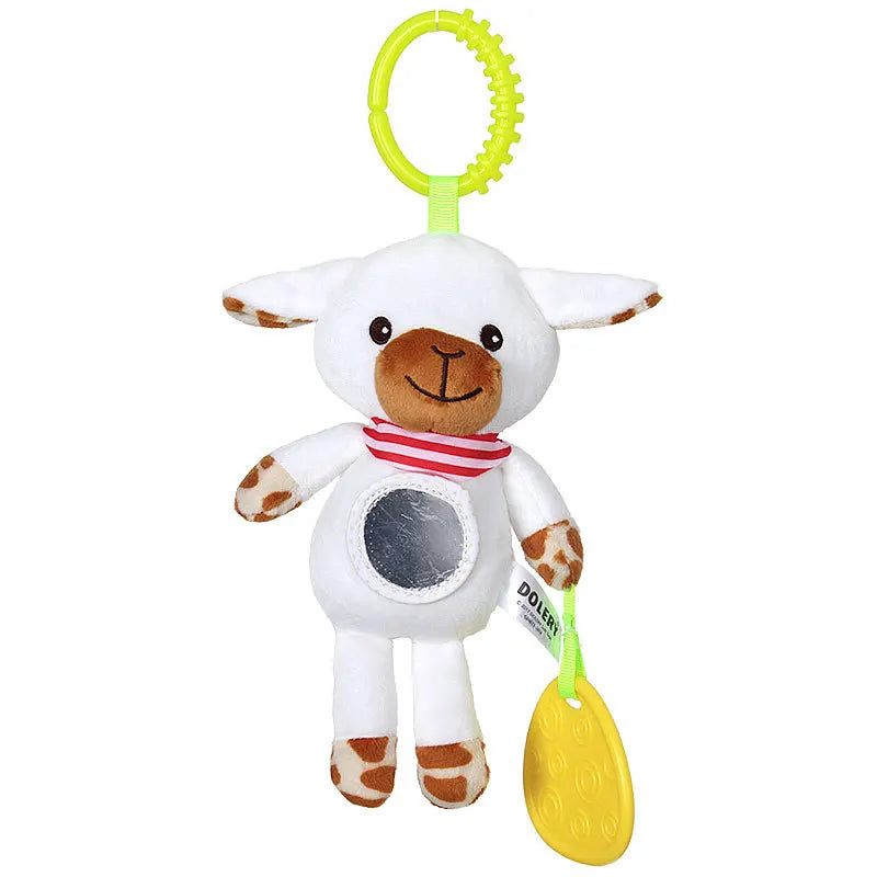 Soft Giraffe Zebra Animal Handbells Rattles Plush Infant Baby Development Handle Toys with Teether Baby Toy for Newborn Gifts