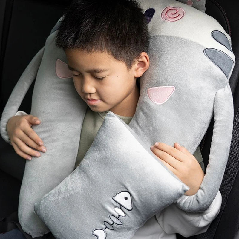 Cute Animal Pattern Kid Neck Head Support U-Shape Children Travel Pillow Cushion for Car Seat Safety Neck Pillow for Kids