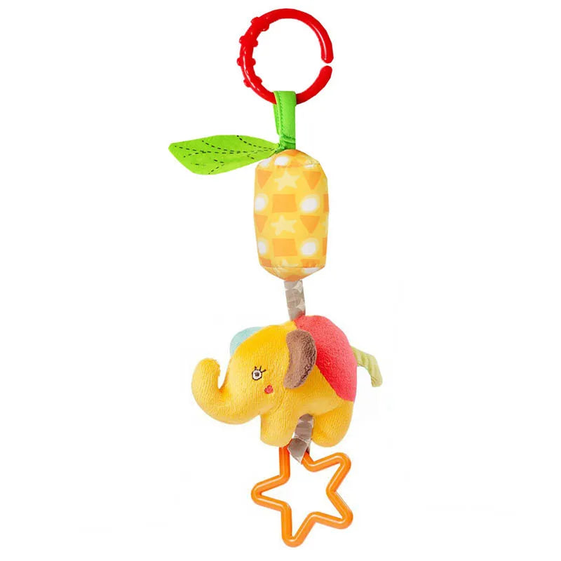 Soft Giraffe Zebra Animal Handbells Rattles Plush Infant Baby Development Handle Toys with Teether Baby Toy for Newborn Gifts