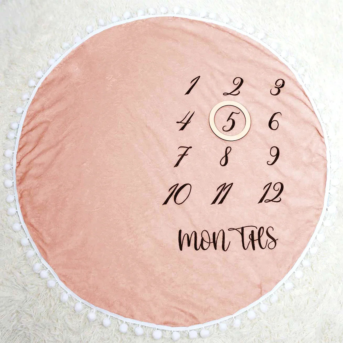 Flannel Month Milestone Blanket Baby First Year Calendar Monthly Growth Chart Shower Gift Newborn Photography Backdrop