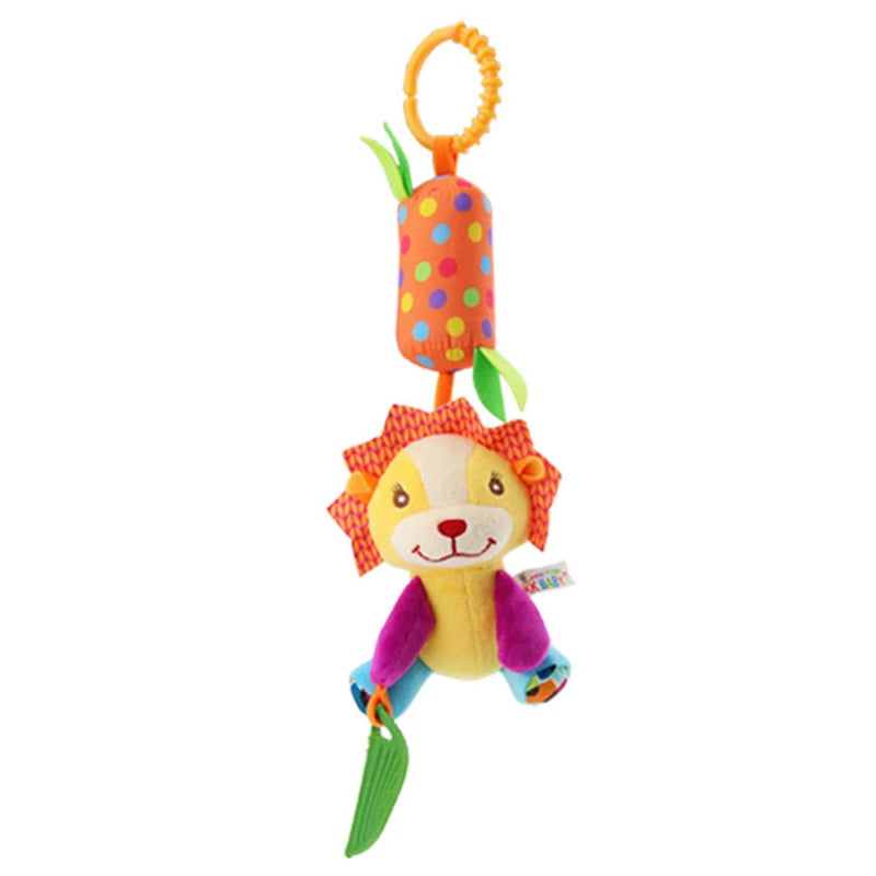 Soft Giraffe Zebra Animal Handbells Rattles Plush Infant Baby Development Handle Toys with Teether Baby Toy for Newborn Gifts