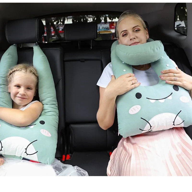 Comfortable Kids Neck Travel Pillow for Children and Babies - Perfect Car Seat Pillow for Head Support during Travel Adjustable