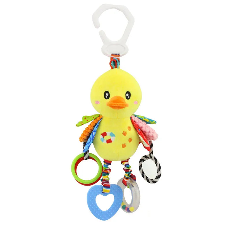 Soft Giraffe Zebra Animal Handbells Rattles Plush Infant Baby Development Handle Toys with Teether Baby Toy for Newborn Gifts