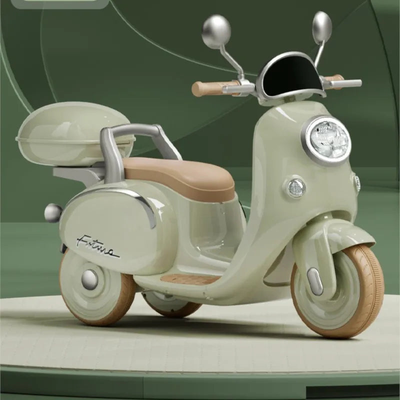 1-6 Years Old Children'S Electric Motorcycle Outdoor Male and Female Children Tricycle Kids Classic Retro Three-Wheeled Toy Car