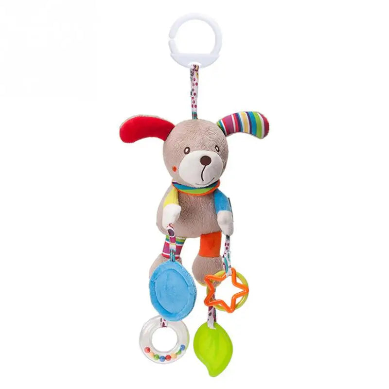 Soft Giraffe Zebra Animal Handbells Rattles Plush Infant Baby Development Handle Toys with Teether Baby Toy for Newborn Gifts