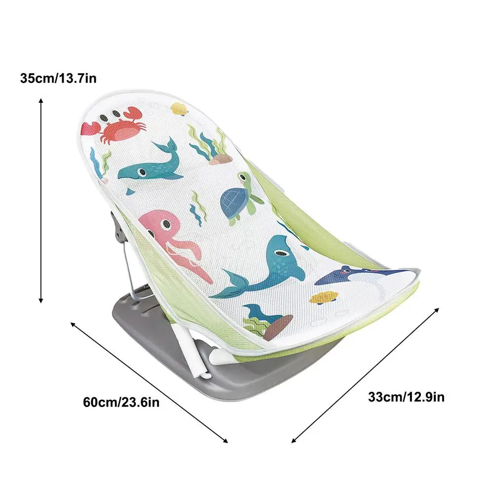 Toddler Bath Seat Foldable Bath Bather for Toddler Toddler Folding Shower Rack for Bathtub Counter Sink Bathroom