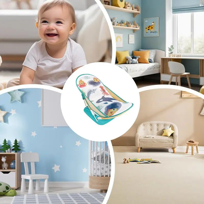 Toddler Bath Seat Foldable Bath Bather for Toddler Toddler Folding Shower Rack for Bathtub Counter Sink Bathroom