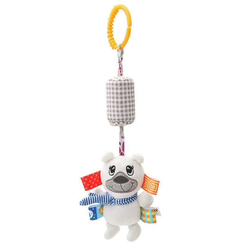 Soft Giraffe Zebra Animal Handbells Rattles Plush Infant Baby Development Handle Toys with Teether Baby Toy for Newborn Gifts