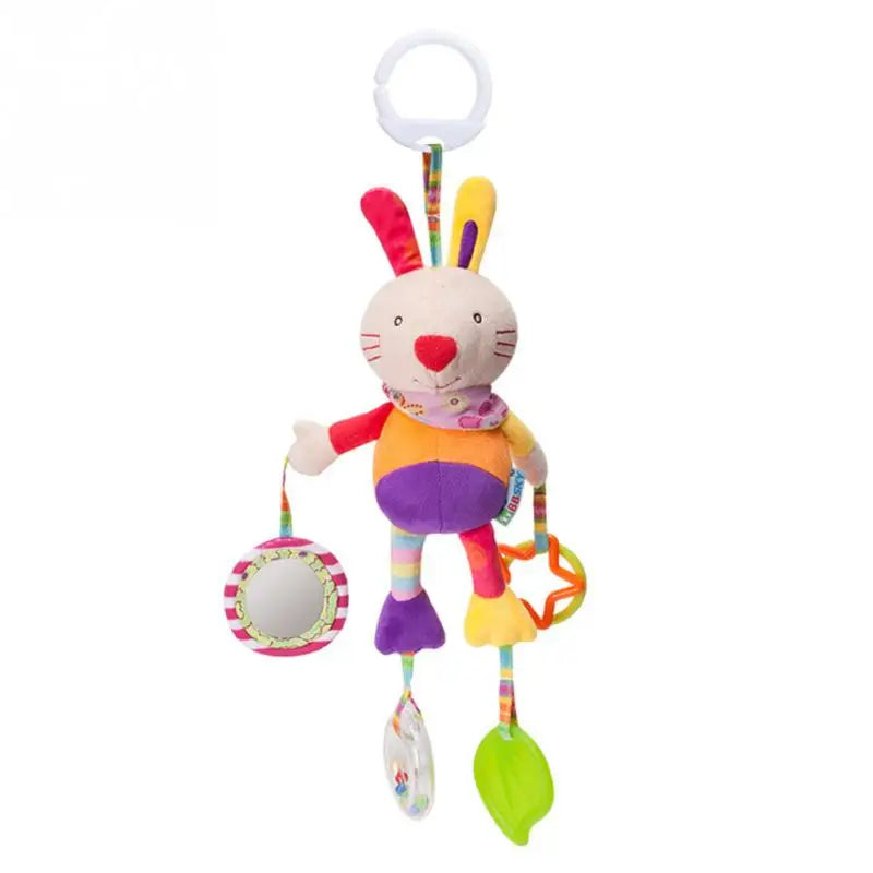 Soft Giraffe Zebra Animal Handbells Rattles Plush Infant Baby Development Handle Toys with Teether Baby Toy for Newborn Gifts