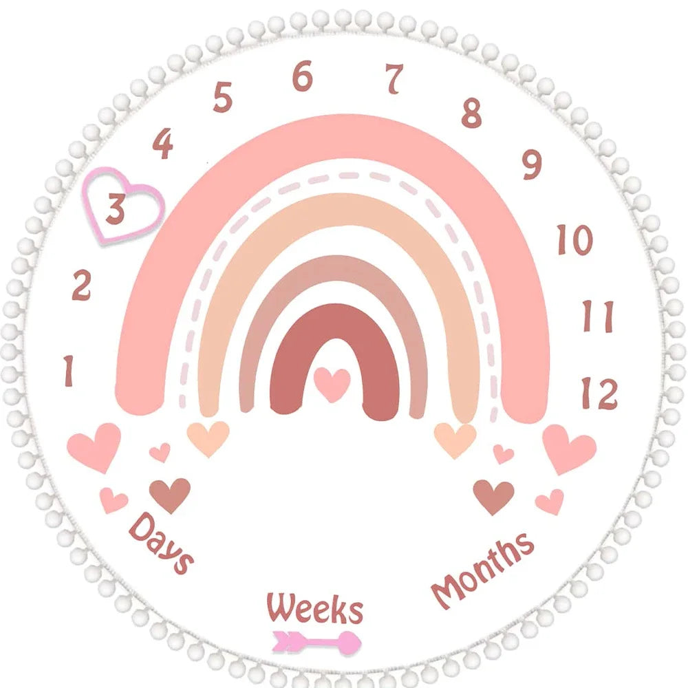 Flannel Month Milestone Blanket Baby First Year Calendar Monthly Growth Chart Shower Gift Newborn Photography Backdrop