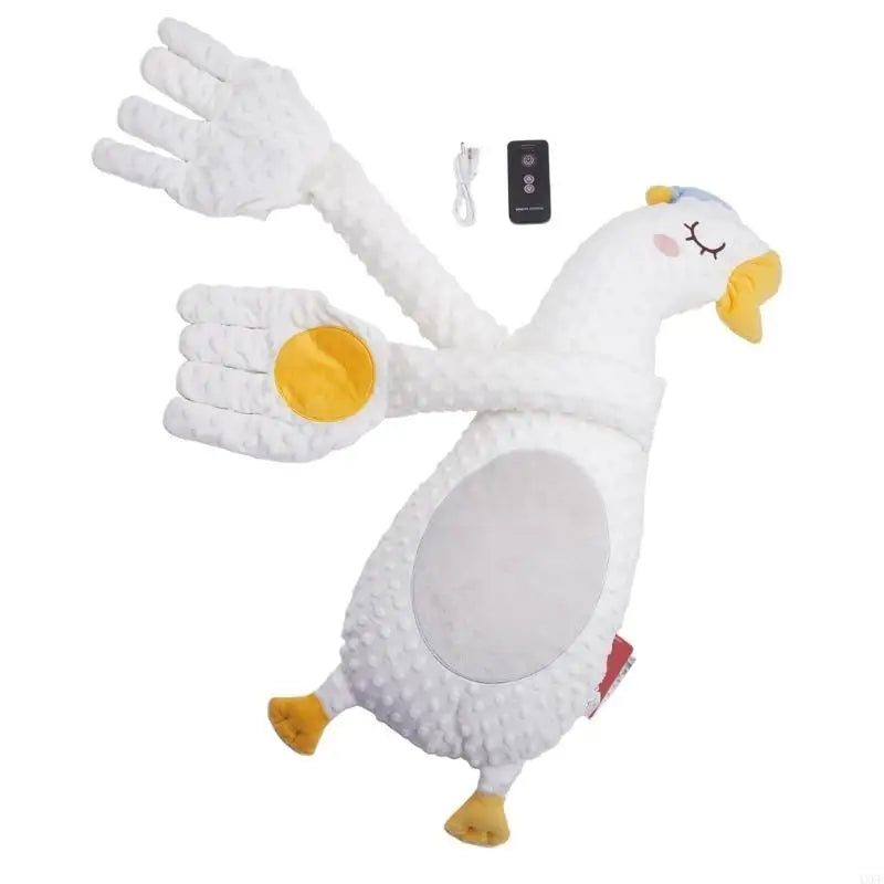Baby Sleep Soothing Hand Toy Pattable Mood Pacify Pillow for Comforting Cartoon Animal Gentle Patting Doll No/With Music