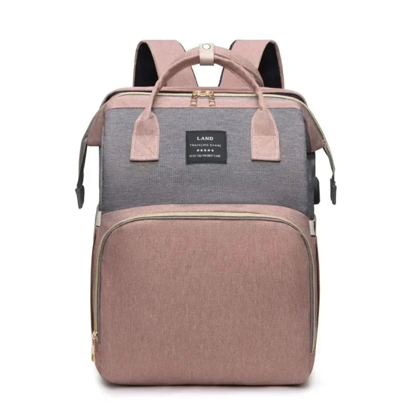 Mommy Bag Lightweight Portable Folding Crib Bed Large-Capacity Travel Maternity Bags Baby Backpack Female Mommy Outting Bag Gift