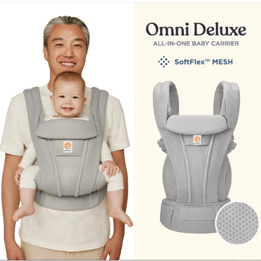 Omni Deluxe Baby Carrier 4 Positions Ergonomic Kid Kangaroo Infant Sling Wrap Cool Air Mesh Cotton Backpack 0-36 Months Egobaby