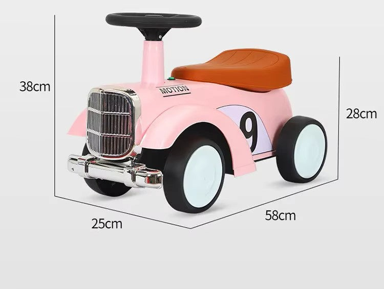 Kids’ Swing Car with LED Lights & Music – Anti-Rollover Balance Ride-On Toy for Toddlers (Ages 1+)