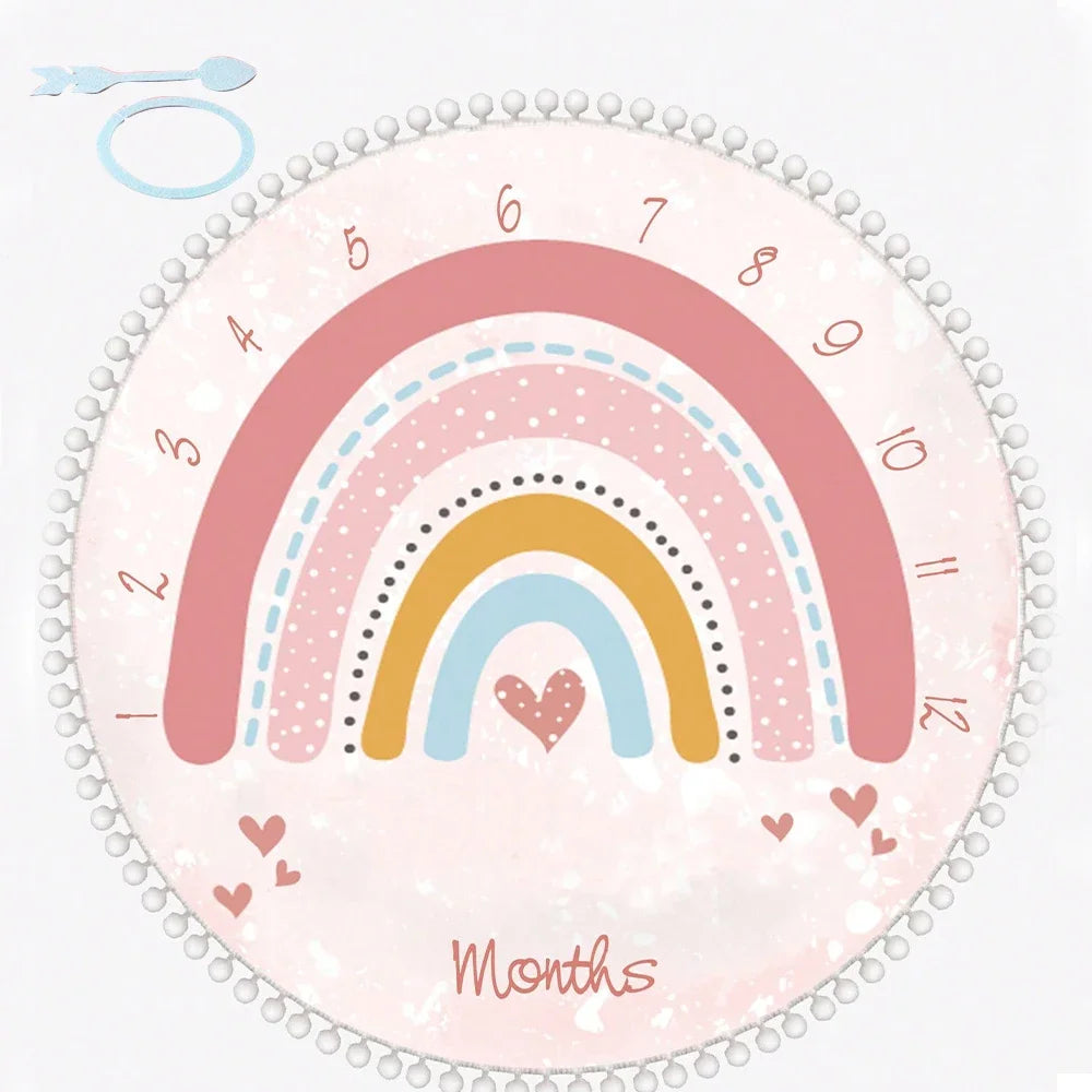 Flannel Month Milestone Blanket Baby First Year Calendar Monthly Growth Chart Shower Gift Newborn Photography Backdrop