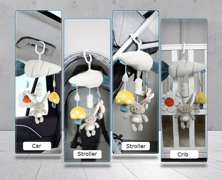 Baby Nordic Bed Rattles Hanging Toys Toddler Spiral Pram Toy Baby Car Carriage Plush Owl Mobile 0 6 12 Months Stroller Hang Girl